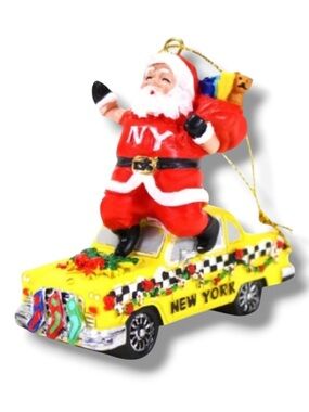 Santa Claus NYC Taxi Christmas Tree Ornament New York Holiday